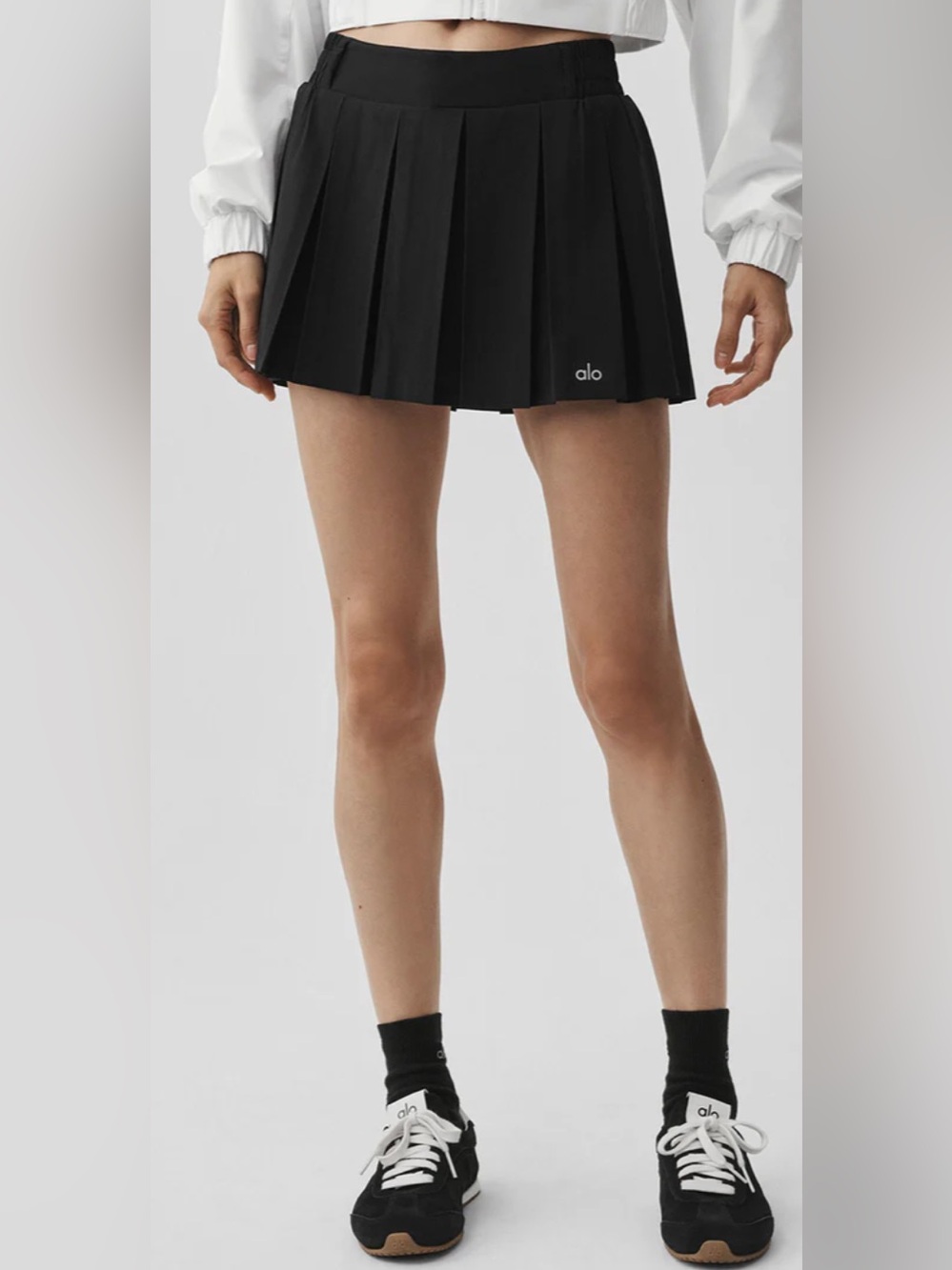 Alo Black Rally Tennis Skirt/ Size Medium